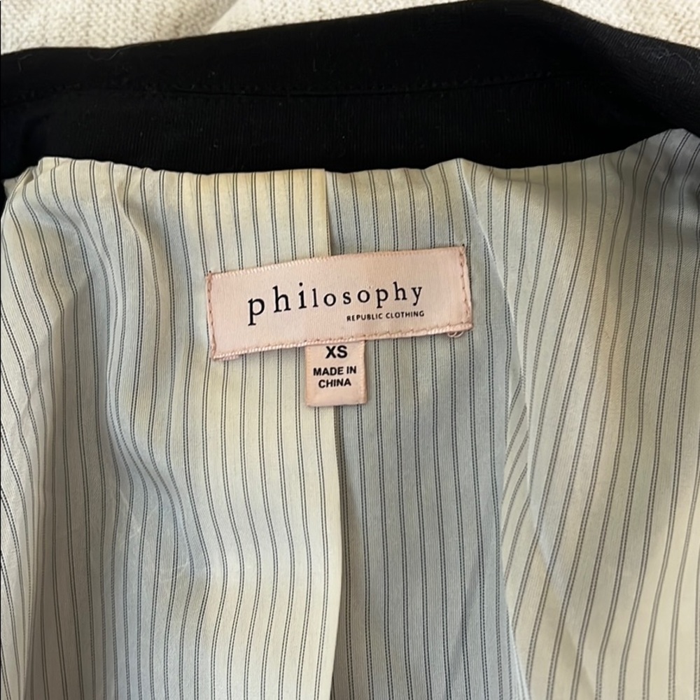 Philosophy Black Blazer jacket size xs - Picture 5 of 7